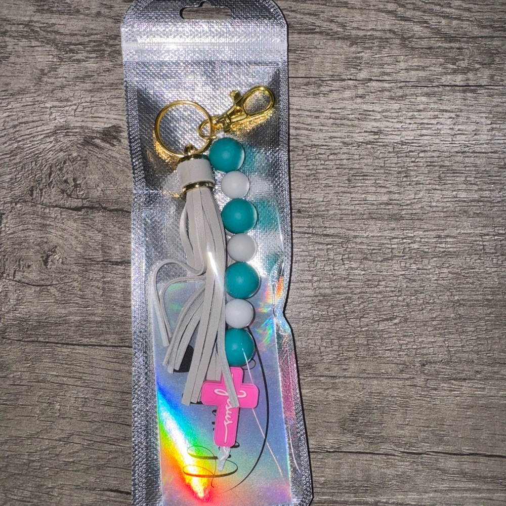 Stylish Keychain with Tassel and Beads